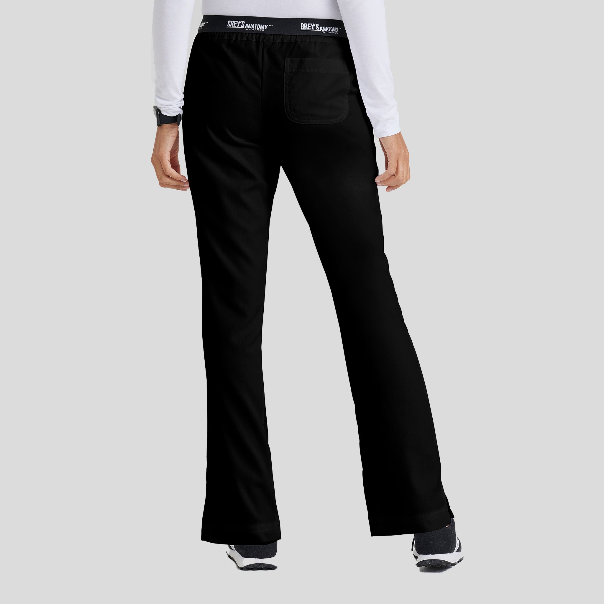 Aubrey 3-Pocket Low-Rise Flared Leg Scrub Pant | Black