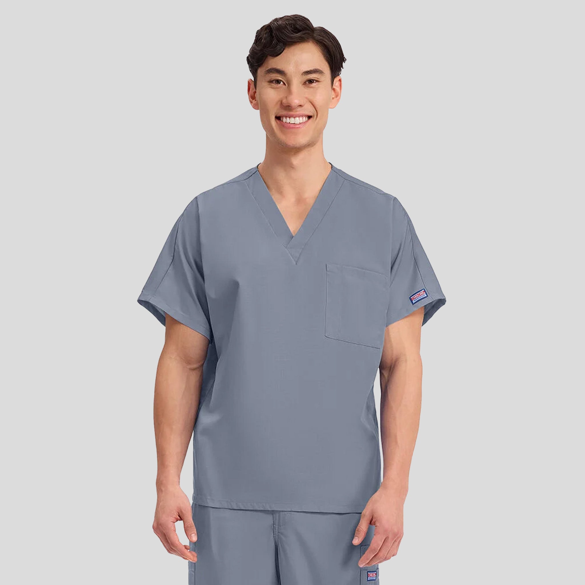 Unisex V-Neck 1 Pocket | Grey