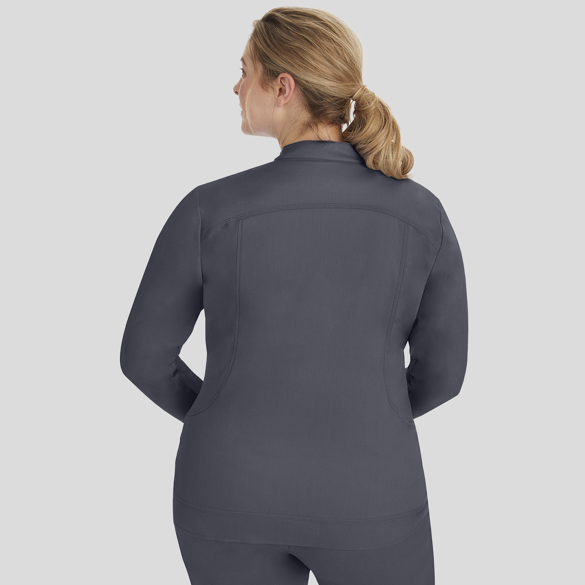 Dakota Zip Front Scrub Jacket | Pewter