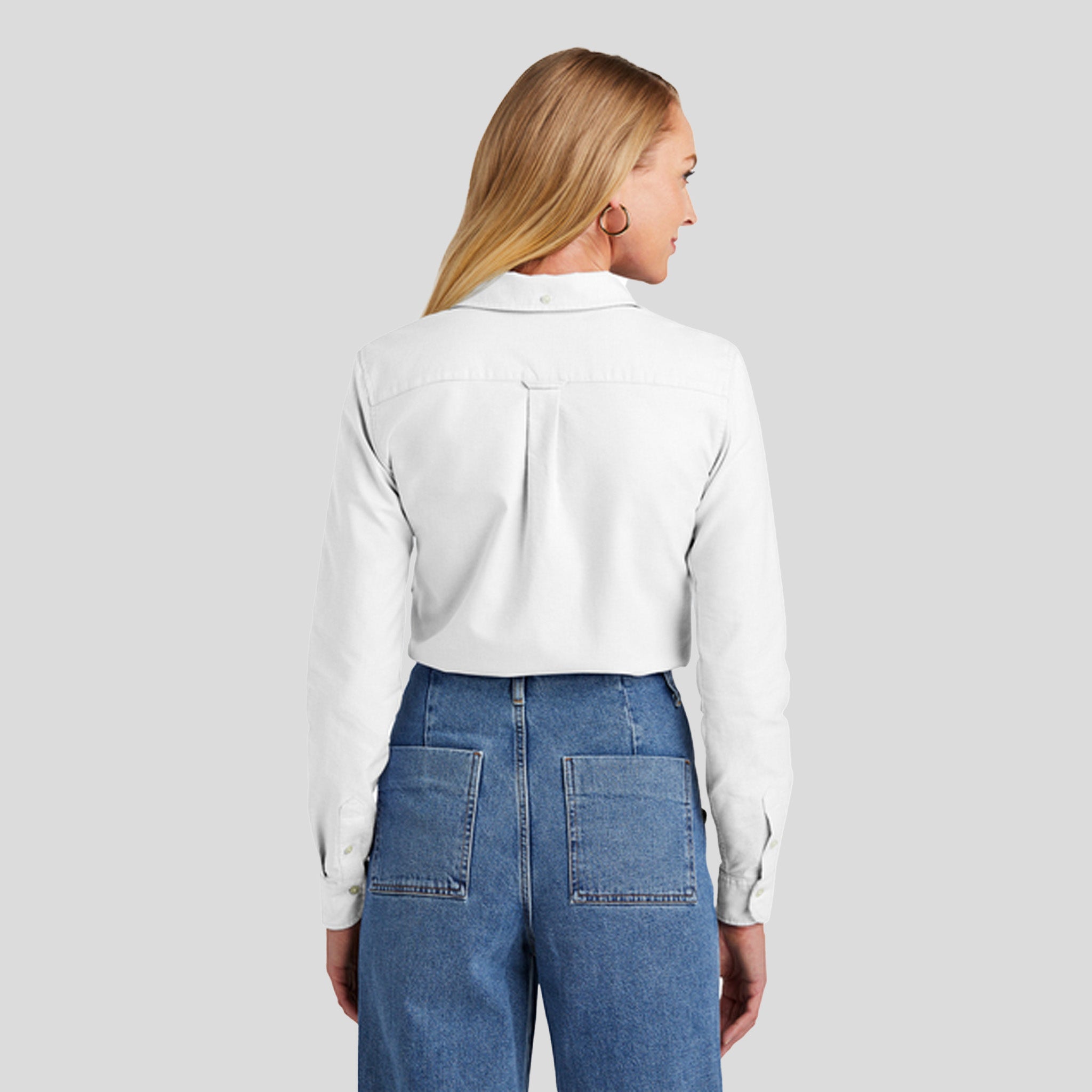 Womenβs Casual Oxford Cloth Shirt | White